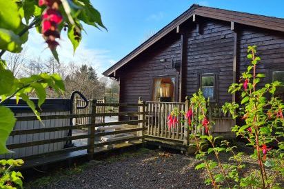 Lodge with hot tub