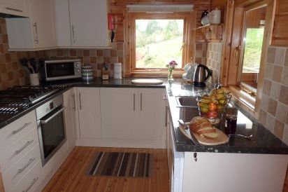 Farm lodge with hot tub in Wales