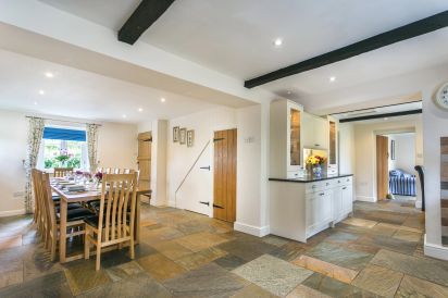 Large kitchen and dining area