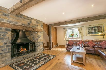 Lovely stone inglenook fireplace with wood burner - all logs provided